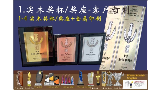 1.实木奖杯/讲座--客户定制1-2实木奖杯/讲座+金属印刷