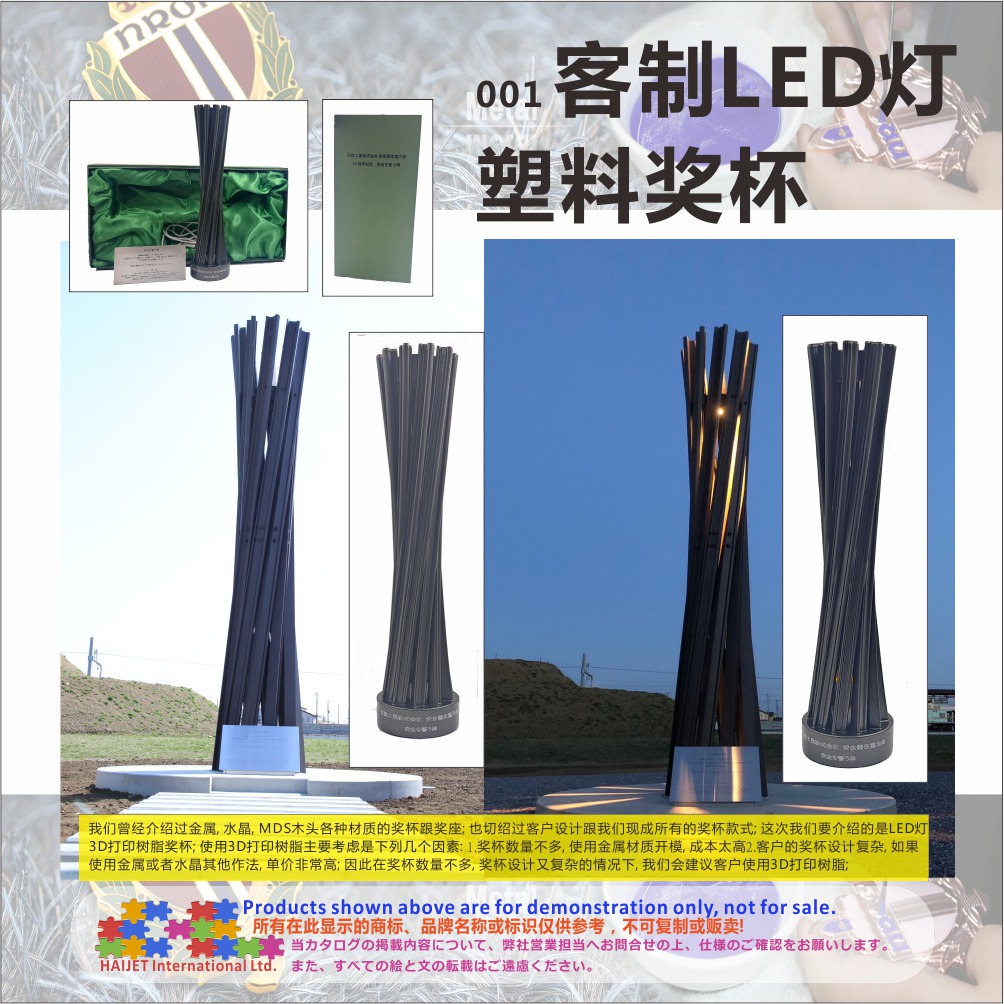 001客制LED灯塑料奖杯